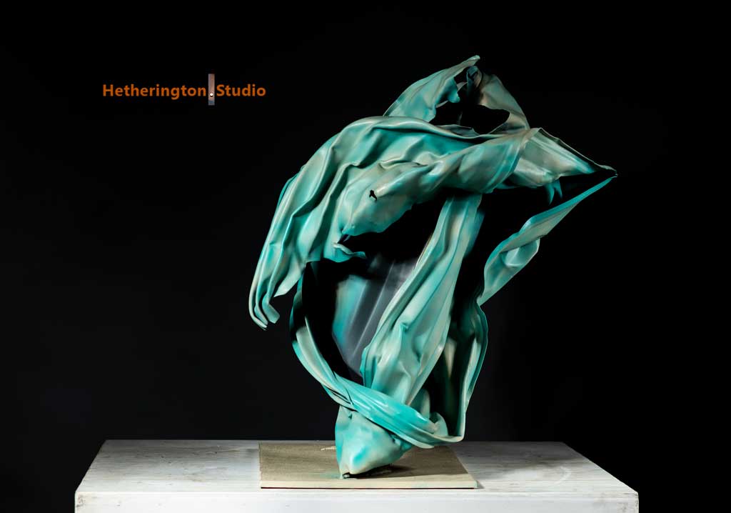 Crashing wave steel sculpture — detail of wave crest