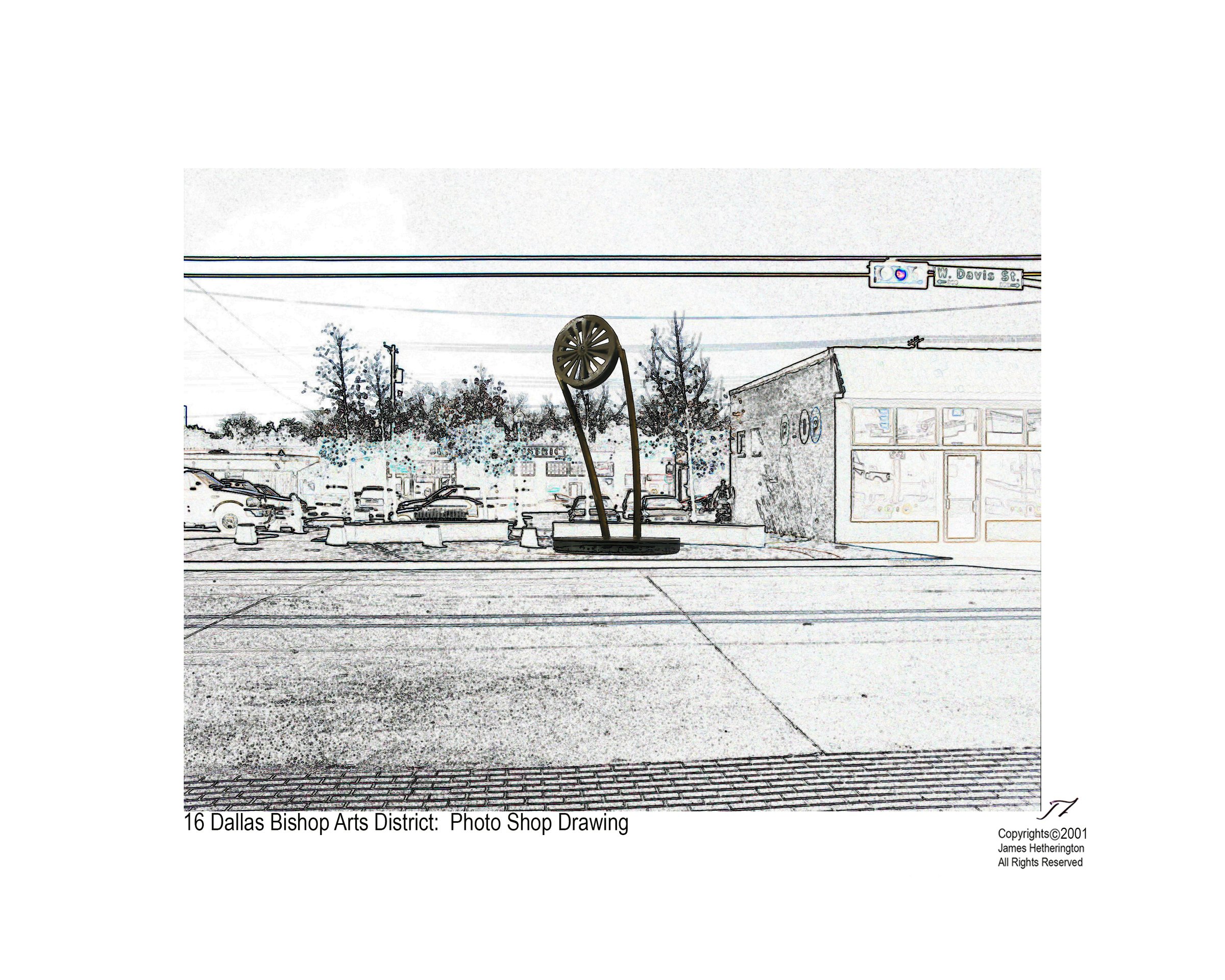 Dallas Bishop Arts District — photo shop drawing