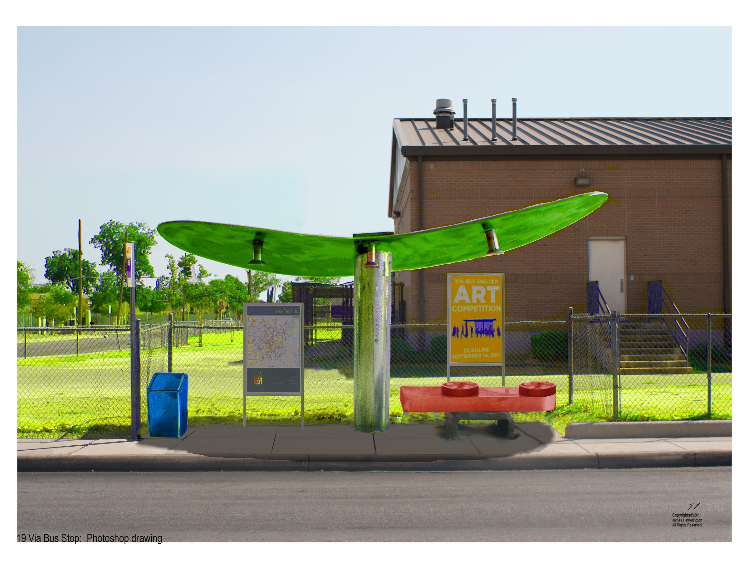 Via Bus Stop — photoshop drawing