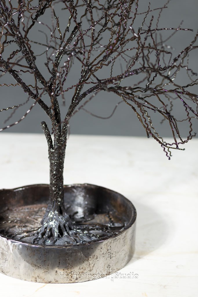 Stainless steel tree sculpture — branch structure