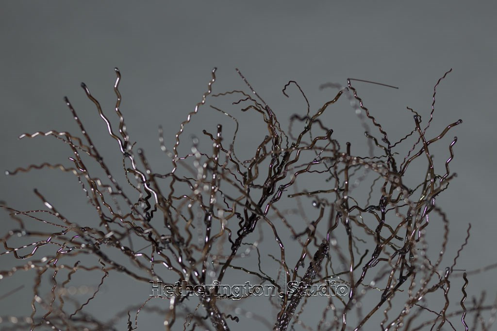 Stainless steel tree sculpture — foliage detail